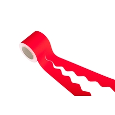 EduCraft Scalloped Paper Border Rolls - Red - 57mm x 100m
